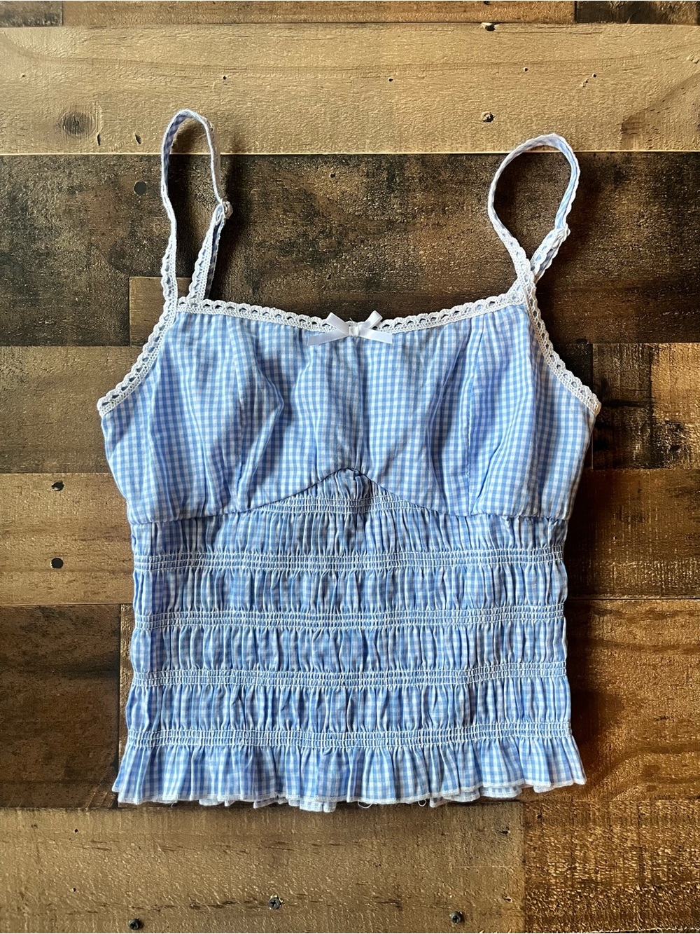 3/$30✨ NWOT Women's Fashion Nova Gingham Smocked Tank Top | S